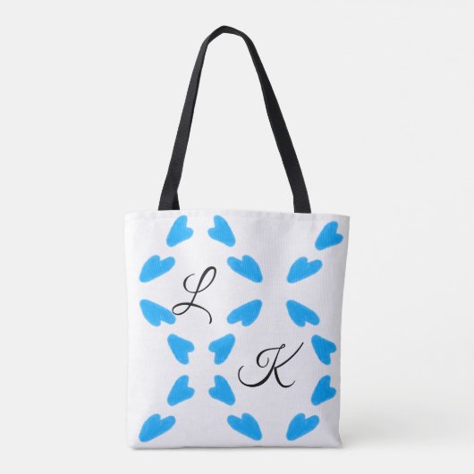 Tote Bag Aquarelle bleu ciel simple ajoutez votre nom monog (Dos)