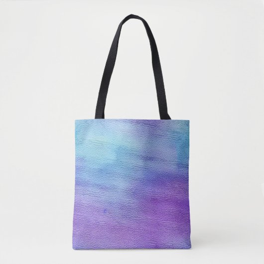 Tote Bag Aquarelle bleu et violet Ombre (Devant)