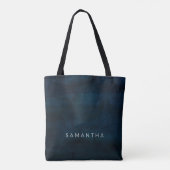 Tote Bag Aquarelle bleu foncé de la marine (Dos)