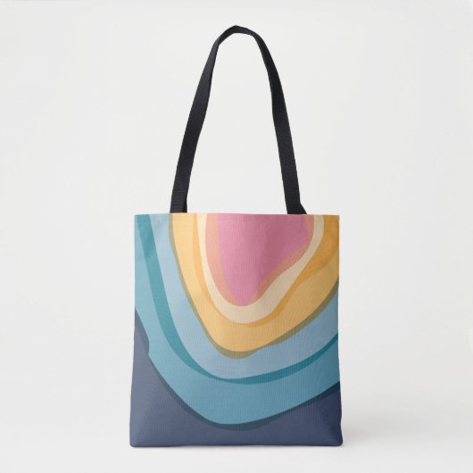 Tote Bag Aquarelle bleu moderne (Devant)