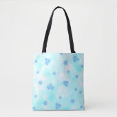 Tote Bag Aquarelle bleu moderne fleurie botanique (Devant)
