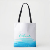 Tote Bag Aquarelle bleu océan minimal (Devant)