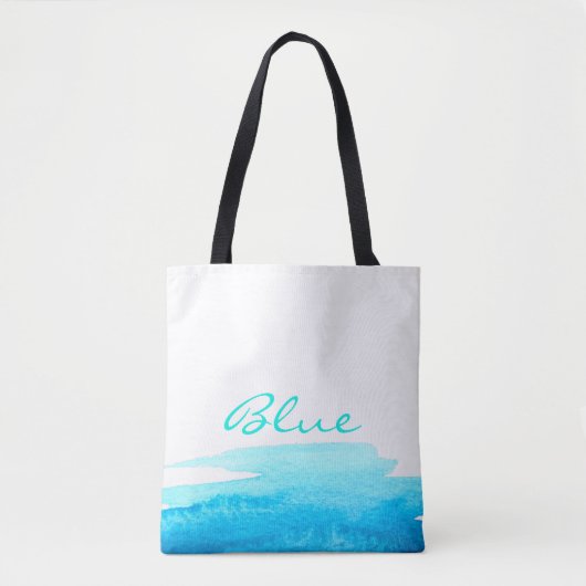 Tote Bag Aquarelle bleu océan minimal (Devant)