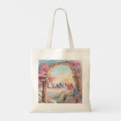 Tote Bag Aquarelle bleu rose Imaginaire Paysage (Dos)