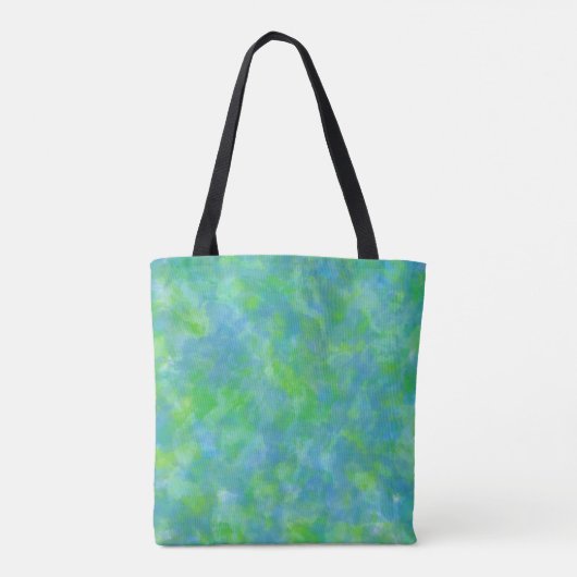 Tote Bag Aquarelle bleue et verte vibrante brossée (Dos)