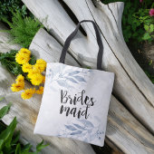 Tote Bag Aquarelle bleue Feuilles Élégant mariage femme de 