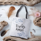 Tote Bag Aquarelle bleue Feuilles Élégant mariage femme de 