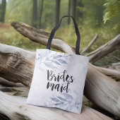 Tote Bag Aquarelle bleue Feuilles Élégant mariage femme de 