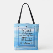 Tote Bag Aquarelle Bleue Jolie retraite (Dos)