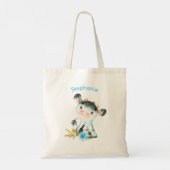 Tote Bag Aquarelle bleue Petite vache (Dos)
