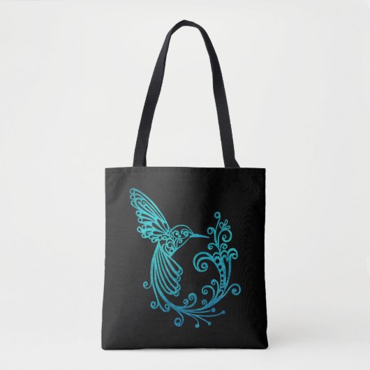 Tote Bag Aquarelle bleue Stylisée (Devant)