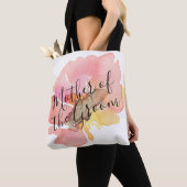 Tote Bag Aquarelle Blush rose Floral Mère de la chambre (De près)