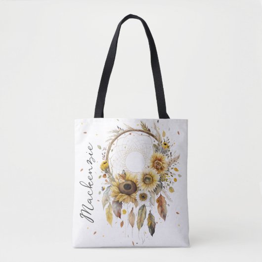 Tote Bag Aquarelle Boho Dreamcatcher (Devant)