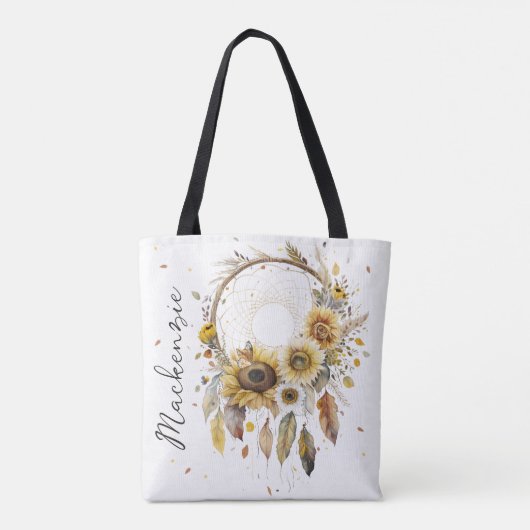 Tote Bag Aquarelle Boho Dreamcatcher (Dos)
