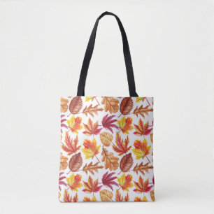 Tote Bag Aquarelle botanique d'automne, composition transpa