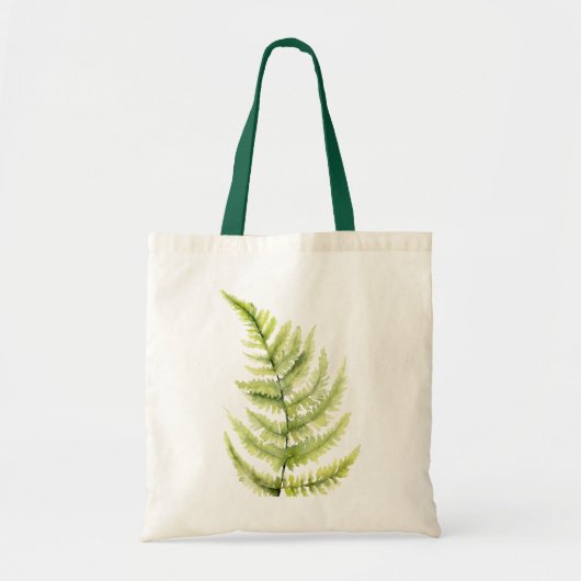 Tote Bag Aquarelle botanique de feuilles de fougère rustiqu (Devant)