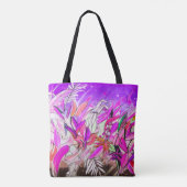 Tote Bag Aquarelle Botanique Feuilles Blush Rose violet (Dos)