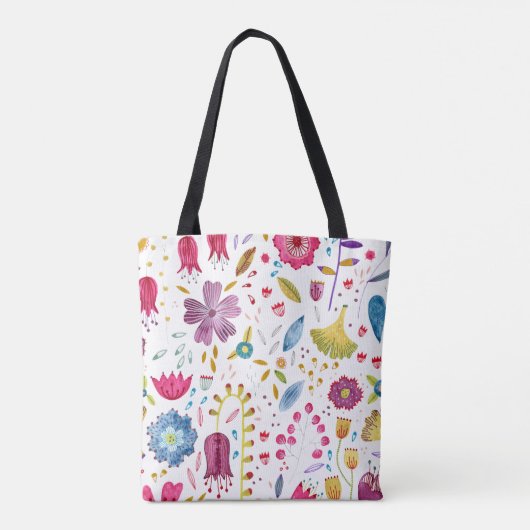 Tote Bag Aquarelle Botanique Fleur sauvage Hedgerow (Dos)