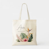 Tote Bag Aquarelle botanique tropicale Mariage de destinati (Dos)