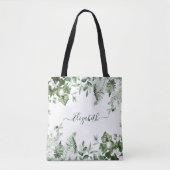 Tote Bag Aquarelle Botanique Verdure Sage Ferns Ivy (Devant)