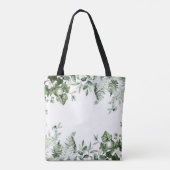 Tote Bag Aquarelle Botanique Verdure Sage Ferns Ivy (Dos)