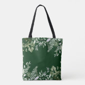 Tote Bag Aquarelle Botanique Verdure Sage Ferns Ivy Green (Dos)