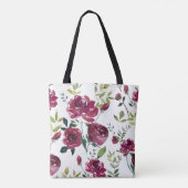 Tote Bag Aquarelle Bourgogne | Modèle floral (Dos)