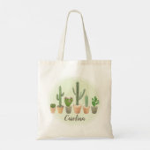 Tote Bag Aquarelle Cactus Succulents Pots Plante Moderne (Dos)