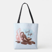 Tote Bag Aquarelle café Stretting Cat (Dos)