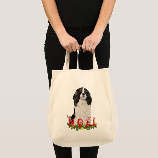 Tote Bag Aquarelle Cavalier King Charles Noel Noël (Devant (produit))
