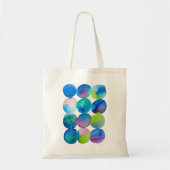 Tote Bag Aquarelle cercle motif art abstrait couleur cool (Devant)