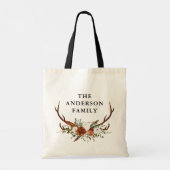 Tote Bag aquarelle cerf floral terracotta moderne élégant (Dos)