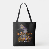 Tote Bag Aquarelle Chat noir Tricot ou traitement (Dos)