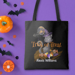Tote Bag Aquarelle Chat noir Tricot ou traitement