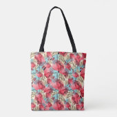 Tote Bag Aquarelle chaude froide Florale géométrique (Dos)