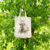 Tote Bag Aquarelle Chèvre de ferme, sur mesure