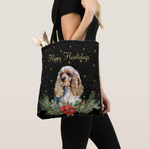 Tote Bag Aquarelle Chien Mignon Joyeux Howlidays
