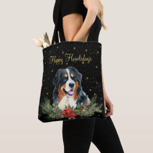 Tote Bag Aquarelle Chien Mignon Joyeux Howlidays