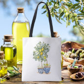 Tote Bag Aquarelle Citron et oliviers