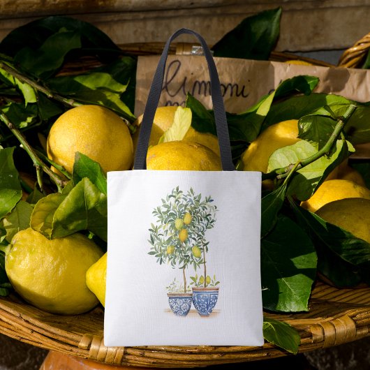 Tote Bag Aquarelle Citron et oliviers