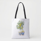 Tote Bag Aquarelle Citron et oliviers (Devant)