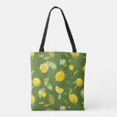 Tote Bag Aquarelle Citron & Feuilles 5 (Dos)
