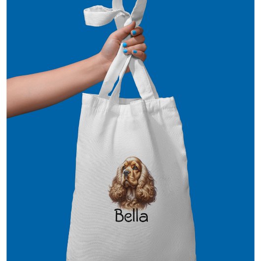 Tote Bag Aquarelle Cocker Spaniel Personnalisé