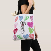 Tote Bag Aquarelle Coeurs Animaux (De près)