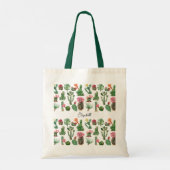 Tote Bag Aquarelle colorée Cactus et succulents Fleurs (Dos)
