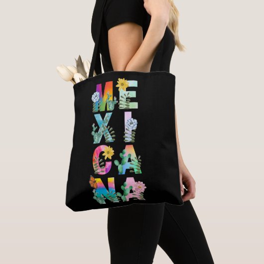 Tote Bag Aquarelle colorée Mexicana (De près)