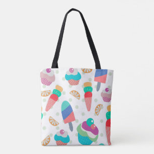 Tote Bag Aquarelle colorée Motif alimentaire d'été