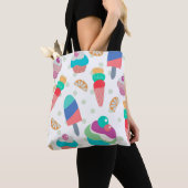 Tote Bag Aquarelle colorée Motif alimentaire d'été (De près)