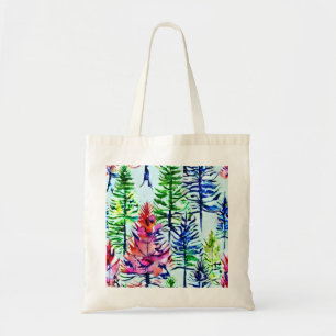 Tote Bag Aquarelle colorée Pine Arbres Canvas Fourre-tout