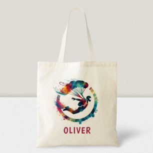 Tote Bag Aquarelle colorée Skydiver personnalisé